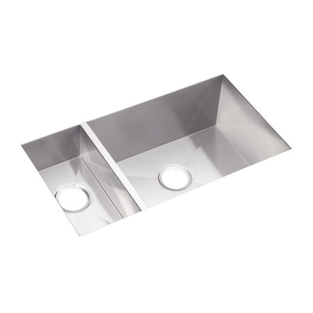 Elkay Crosstown 16 Gauge Stainless Steel 32-1/4 X 18-1/4 X 10 30/70 Double Bowl Undermount Sink EFU321910